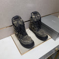 Charcoal Gray and Black High-Top Sneakers — hero