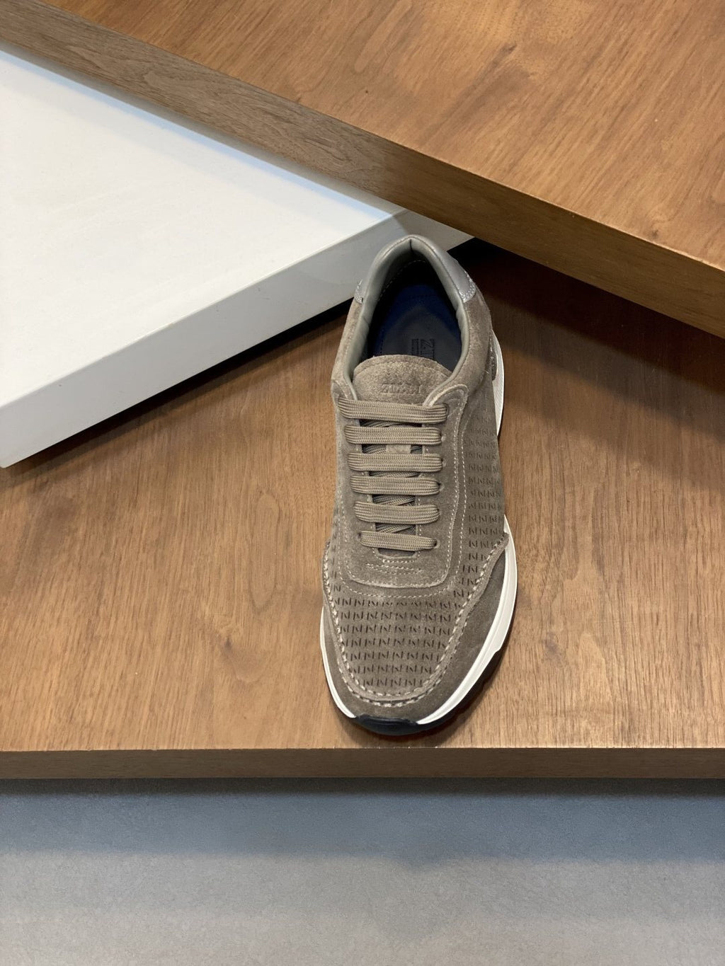 ZILLI Black Textured Low-Top Sneakers — front